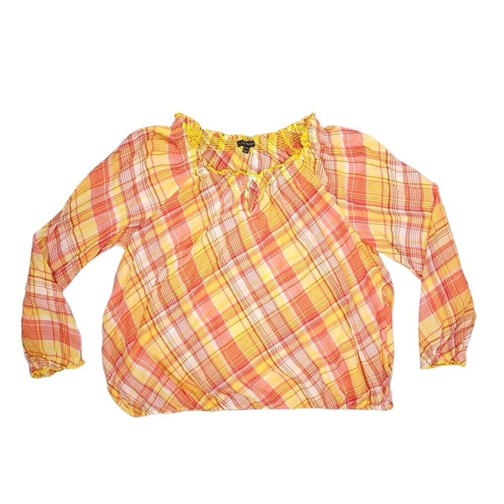 NWOT Lane Bryant Plaid Long Sleeve Blouse - Picture 6 of 11